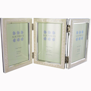 Zurich White Triple Silver Plated Photo Frame